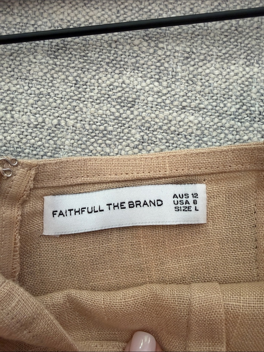 Faithfull the Brand Beige Linen Tie-Front Top and Skirt Set - Picture 3 of 3